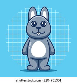 Cute bunny mascot standing vector illustration