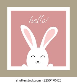 süßer Hase auf Rahmen-Design-Illustration
