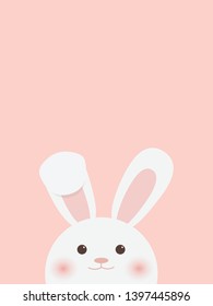 Cute bunny on pink background.