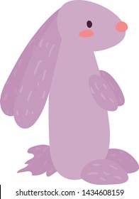 Cute bunny on white background vector illustration 