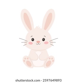 Cute bunny on white background 
