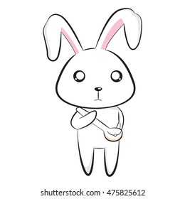 cute bunny on white background