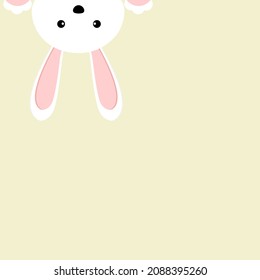 Cute bunny on a yellow background. Easter bunny. Vector illustration