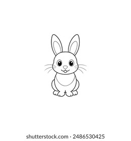 cute bunny outline vector animal