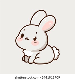 cute bunny in pastel tons