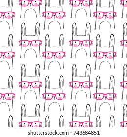  cute bunny pattern vector illustration