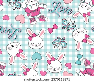 cute bunny patterns for girl design sleepwear