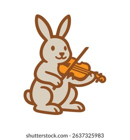 A cute bunny playing the violin