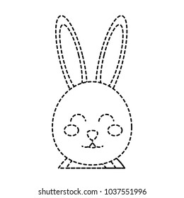 cute bunny portrait cartoon funny animal vector illustration sticker design
