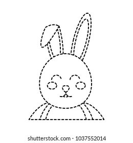 cute bunny portrait cartoon funny animal vector illustration sticker design