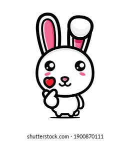 cute bunny pose finger love