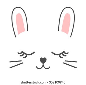 adorable conejito impreso para camiseta