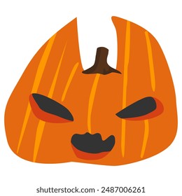 Cute a bunny pumpkin head in Halloween day. Happy halloween greeting card with monster pumpkin rabbit. Holidays cartoon character. 