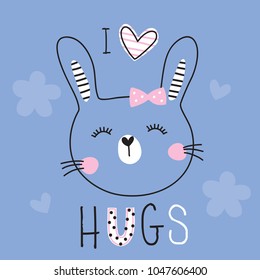 cute bunny rabbit animal vector illustration