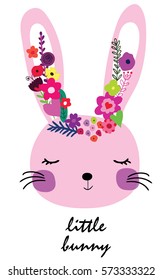 Cute bunny rabbit cartoon artwork illustration.