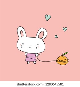 Cute Bunny Rabbit cartoon vector