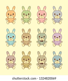 cute bunny rabbit cartoon vector