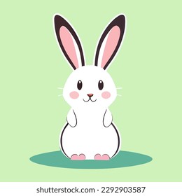 Cute bunny rabbit cartoon vector clip art illustration isolated 