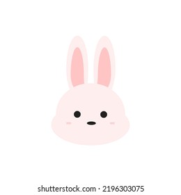 Cute bunny rabbit character vector illustration on white background. Elements for design greeting cards, Easter celebrations.