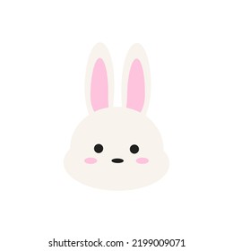 Cute bunny rabbit character vector illustration on white background. Elements for design greeting cards, Easter celebrations.