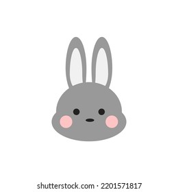 Cute bunny rabbit character vector illustration on white background. Elements for design greeting cards, Easter celebrations.