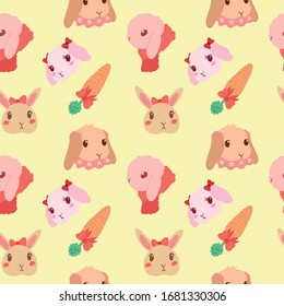 adorable patrón vectorial colorido conejo conejo