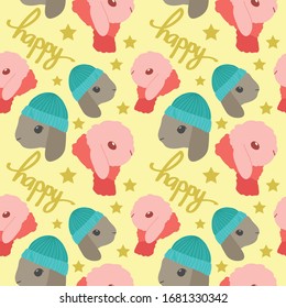 cute bunny rabbit colorful vector pattern