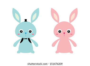 cute bunny rabbit couple