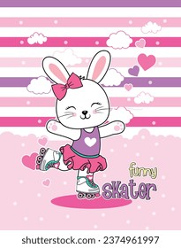 cute bunny rabbit design heart patterns graphic tees for girl design