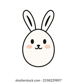 Cute bunny rabbit with Easter egg. Vector illustration