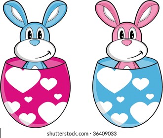 Cute Bunny Rabbit in Easter Egg