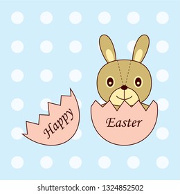 cute bunny rabbit happy easter day greeting