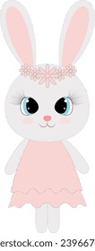 Cute bunny rabbit hare illustration