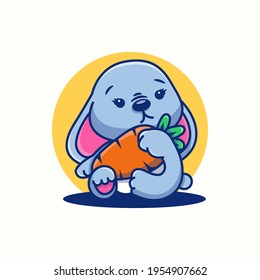 cute bunny or rabbit kawaii logo