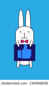 cute bunny or rabbit for mascot and t-shirt design