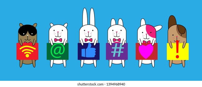 cute bunny or rabbit for mascot and t-shirt design