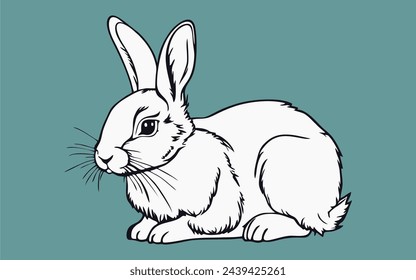 Cute bunny rabbit outline sketch vector illustration. bunny line art doodle in different poses