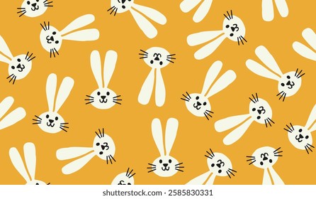 Cute bunny rabbit pattern background vector design