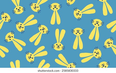 Cute bunny rabbit pattern background vector design