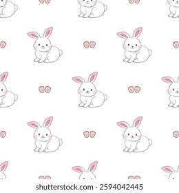 Cute bunny rabbit pattern background vector design