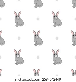 Cute bunny rabbit pattern background vector design