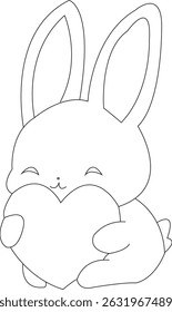 A cute bunny rabbit sitting peacefully on green grass during springtime. This fluffy, adorable animal is perfect for Easter themes, children's illustrations, or nature and wildlife concepts. 