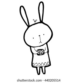Cute Bunny Rabbit A tree on head Wearing sweaters