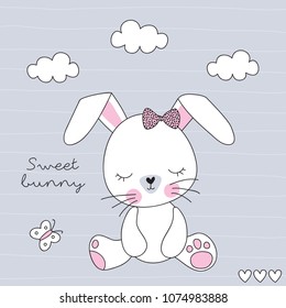 cute bunny rabbit vector illustration