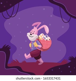 Cute bunny rabbit vector illustration