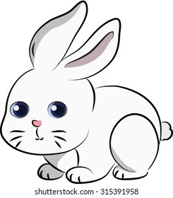 Cute Bunny Rabbit Vector Illustration