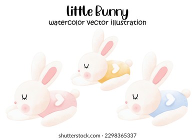 Cute bunny, rabbit, watercolor bunny, rabbit vector illustration