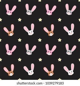 cute bunny rabit seamless pattern design