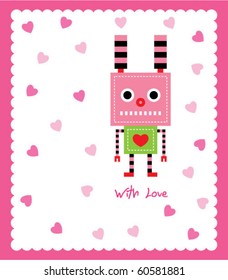 cute bunny robot love