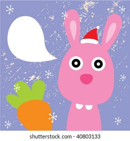 cute bunny santa christmas card